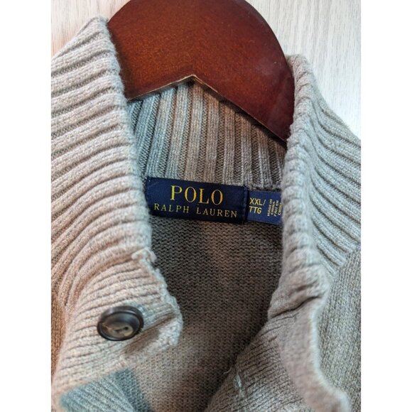 Polo Ralph Lauren 1/4 Button Pullover Sweater Mens Size 2XL Gray Long Sleeve - Picture 4 of 8